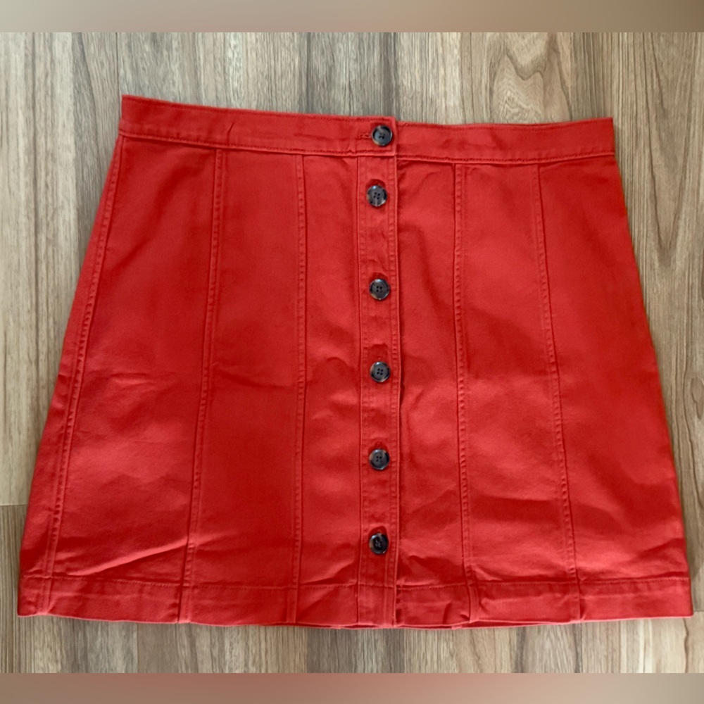 Banana Republic Orange Button Down Skirt